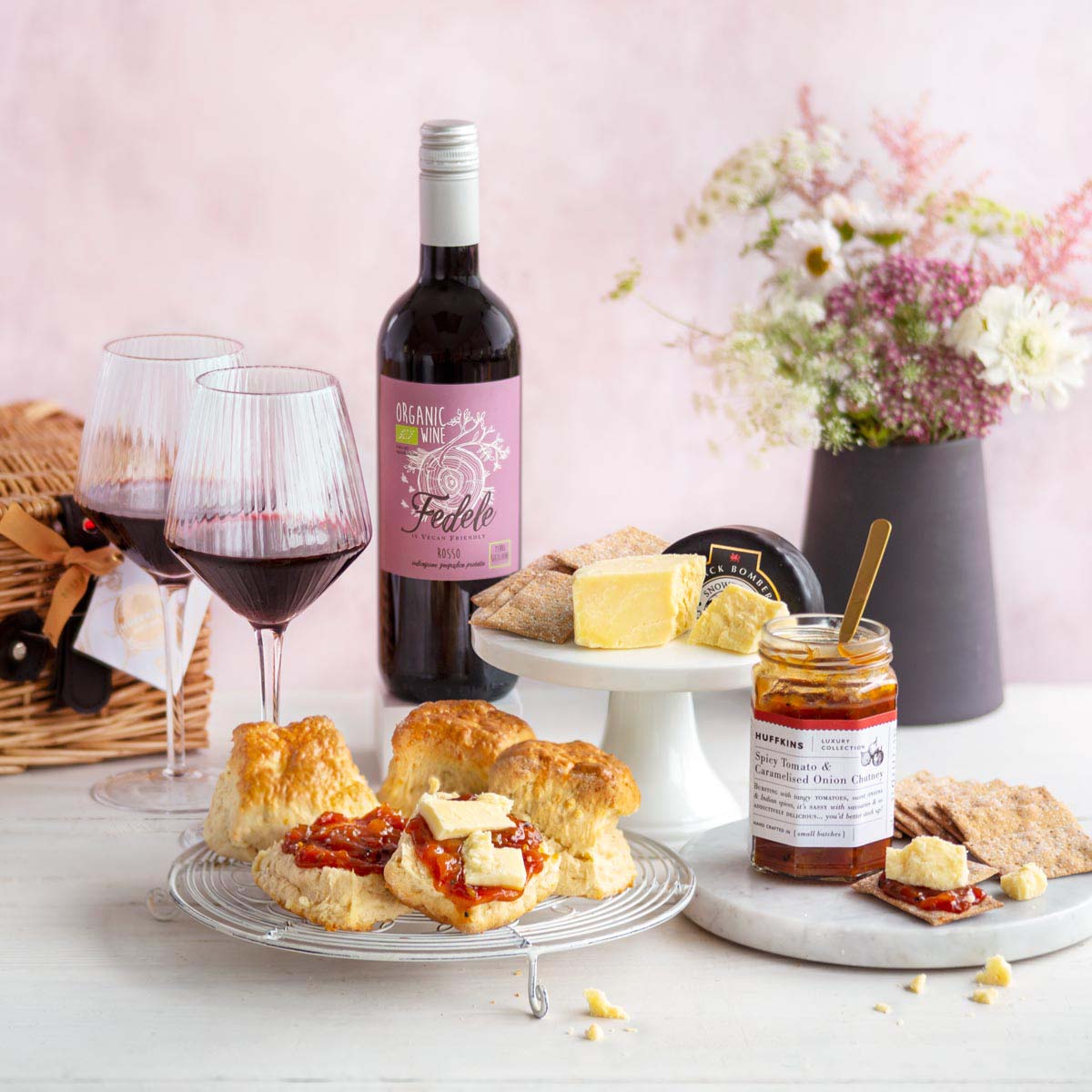 Luxury Cheese & Wine Hamper Gift Ideas UK Delivery Huffkins Bakery