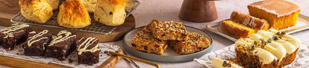 Selection of cakes and scones from Huffkins online bakery