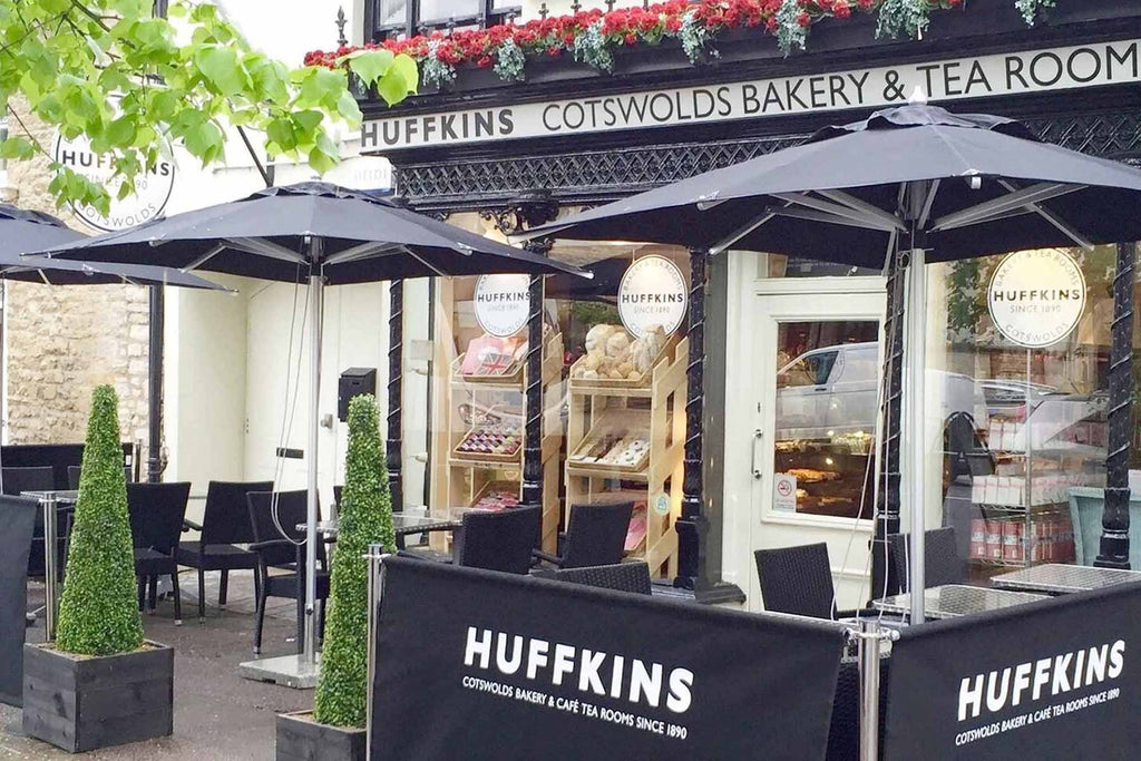 Huffkins bakery & tea room with outdoor seating in Witney, the Cotswolds