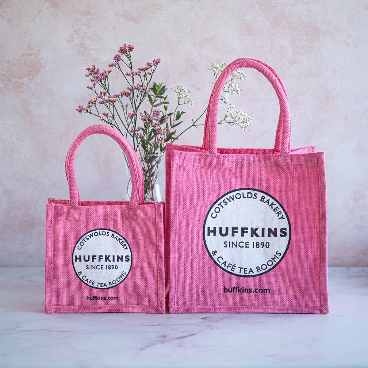HUFFKINS★PInk Eco Jute Shopping Bag Powder Pink Eco Jute Shopping Bag | Cotswolds Accessory