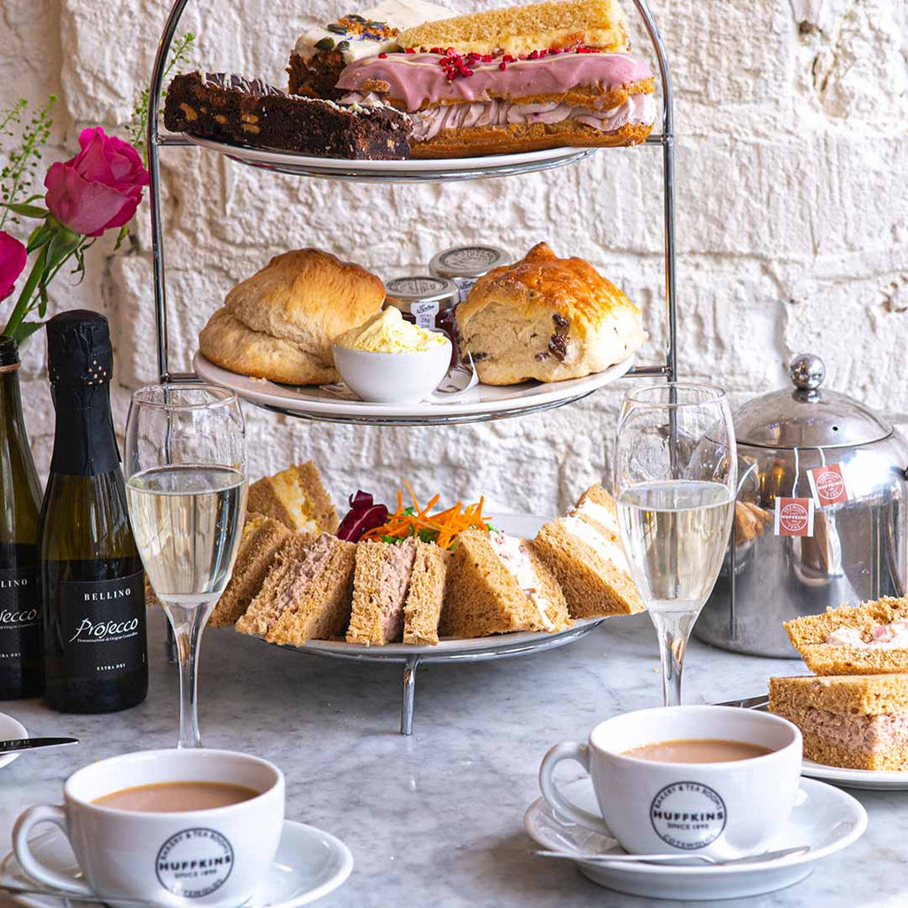 Huffkins afternoon tea with Prosecco - the Cotswolds