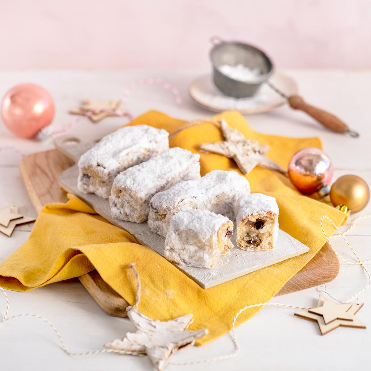 Christmas Stollen Cake Slices